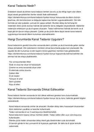 Kanal Tedavisi Nedir?