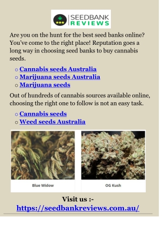Cannabis seeds Australia