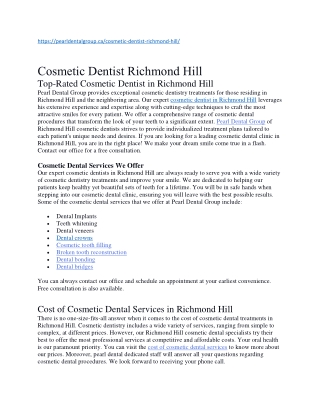 Cosmetic Dentist Richmond Hill(1)