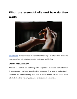 What are essential oils and how do they work?