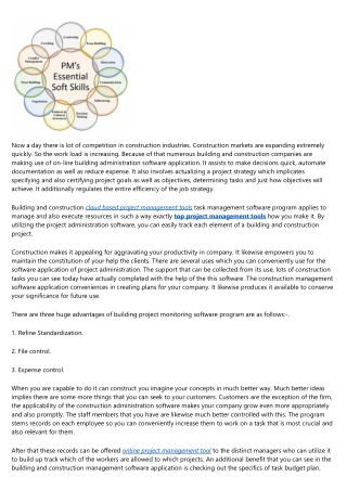 Building Task Administration Software Application - Demand of Today's Building M