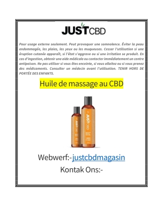 Huile de massage au CBD