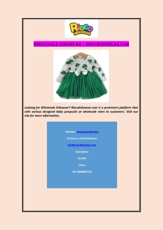 Wholesale Kidswear | Riocokidswear.com
