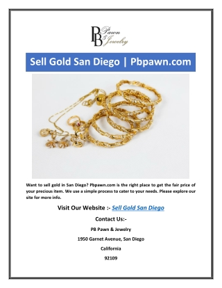 Sell Gold San Diego | Pbpawn.com