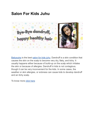Salon For Kids Juhu