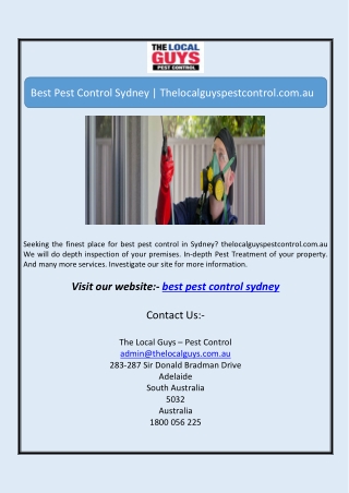 Best Pest Control Sydney | Thelocalguyspestcontrol.com.au