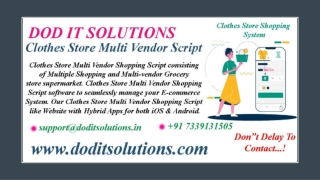 Readymade Clothes Store Multi Vendor System - DOD IT SOLUTIONS