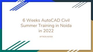 6 Weeks AutoCAD Civil Summer Training in Noida in 2022