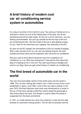 Cool car air conditioning