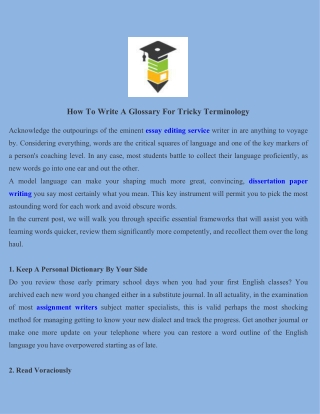 How To Write A Glossary For Tricky Terminology