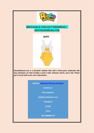 Wholesale kids boy swimwear | Riocokidswear.com