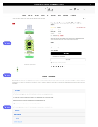 Best fresh cucumber foming face wash refill pack