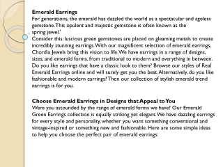 The emerald earrings online is an ideal complement to your attire.