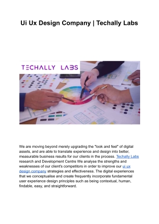 Ui Ux Design Company | Techally Labs