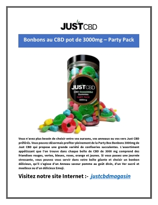 Bonbons au CBD pot de 3000mg – Party Pack