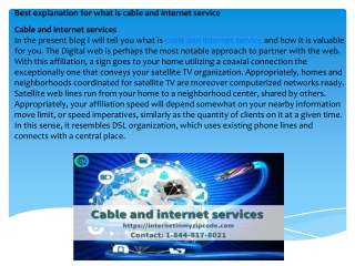 CABLE AND INTERNET SERVICE