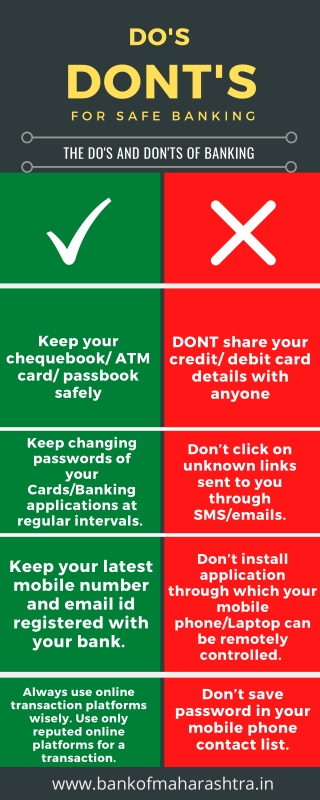 DOS AND DONTS for Safe Banking