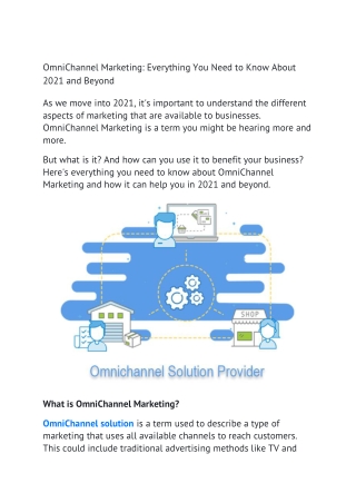OmniChannel Marketing-Everything You Need to Know About 2021 and Beyond