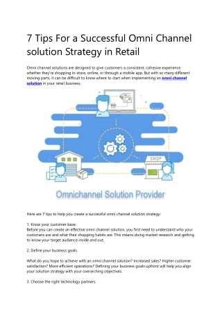 7 Tips For a Successful Omni Channel solution Strategy in Retail