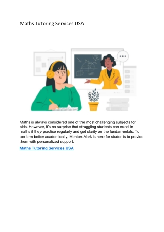 Maths Tutoring Services USA