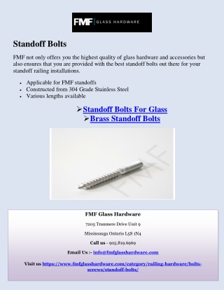 Standoff Bolts For Glass