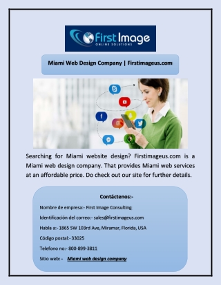 Miami Web Design Company | Firstimageus.com