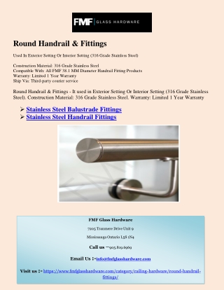 Stainless Steel Handrail Fittings