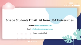 Scrape Students Email List from USA Universities