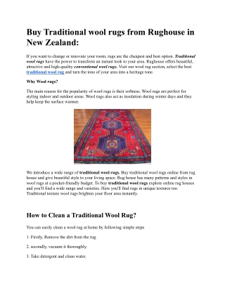 Buy Traditional wool rugs from Rughouse in New Zealand