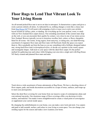 Floor Rugs to Lend That Vibrant Look To Your Living Room