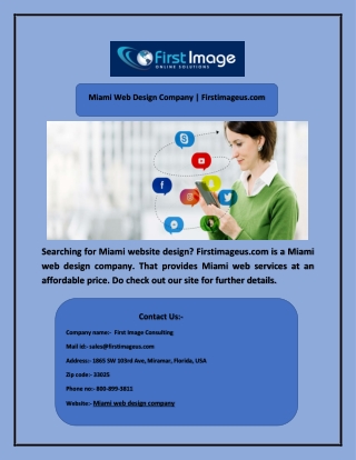 Miami Web Design Company | Firstimageus.com