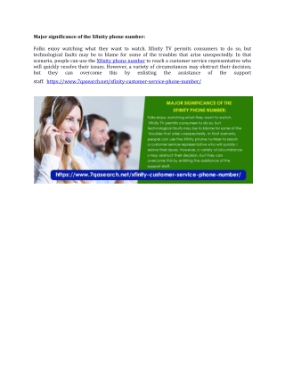 Major significance of the Xfinity phone number-converted