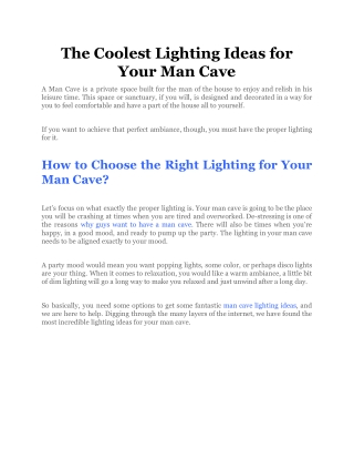 The Coolest Lighting Ideas for Your Man Cave