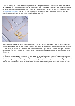 Forget custom name necklace: 10 Reasons Why You No Longer Need It