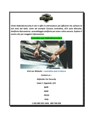 Centralina auto Defendersecurity.it