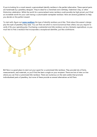 10 Things Most People Don't Know About custom name necklace