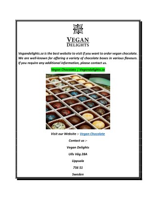 Vegan Chocolate  Vegandelights.se