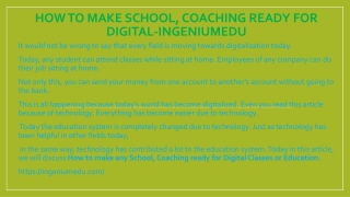 How to make School, Coaching ready for Digital