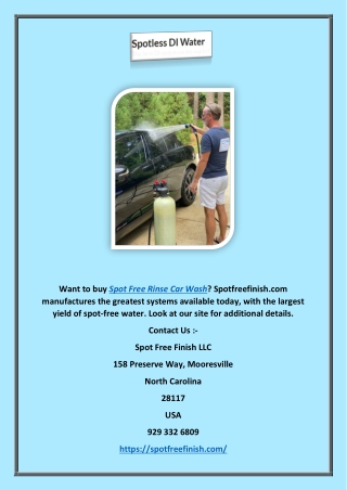 Spot Free Rinse Car Wash | Spotfreefinish.com