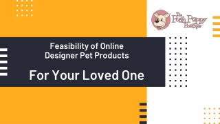 Feasibility of Online Designer Pet Products For Your Loved One