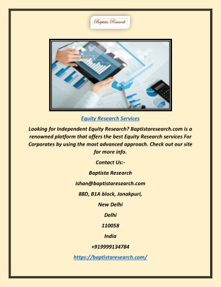 Equity Research Services | Baptistaresearch.com