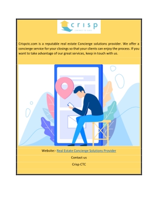Real Estate Concierge Solutions Provider | Crispctc.com