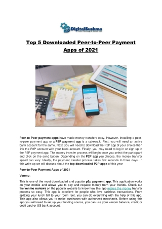 Top 5 Downloaded Peer-to-Peer Payment Apps of 2021
