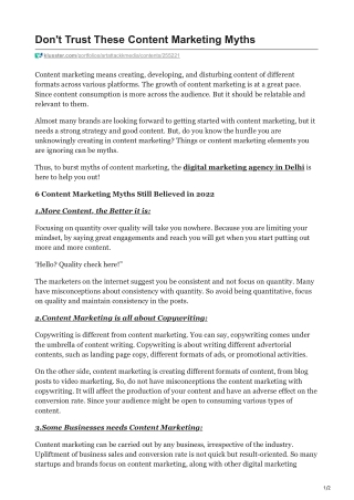 Don't Trust These Content Marketing Myths