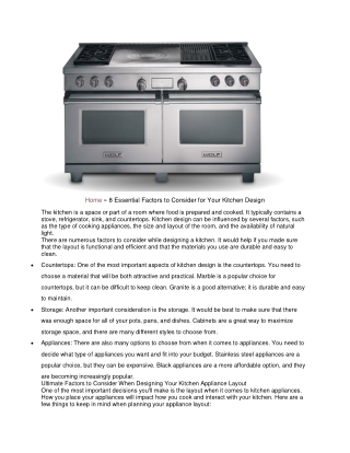 8 Essential Factors to Consider for Your Kitchen Design