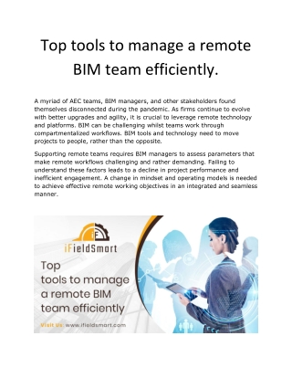 Top ways to manage a remote BIM team efficiently