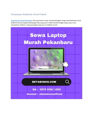 Sewa Laptop Murah Pekanbaru, WA 0878 9381 1922
