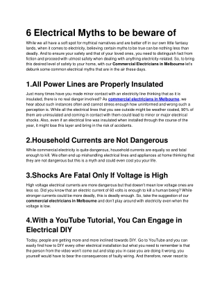 Commercial Electricians in Melbourne