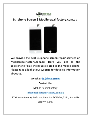 6s Iphone Screen | Mobilerepairfactory.com.au