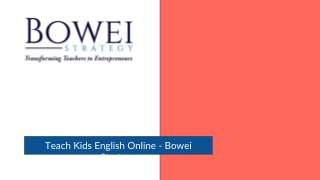 Niche Teaching - Bowei Strategy